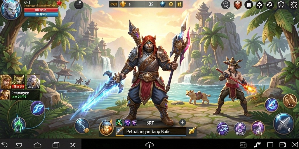 Gameplay mendebarkan di dunia fantasi 6RT yang luas.