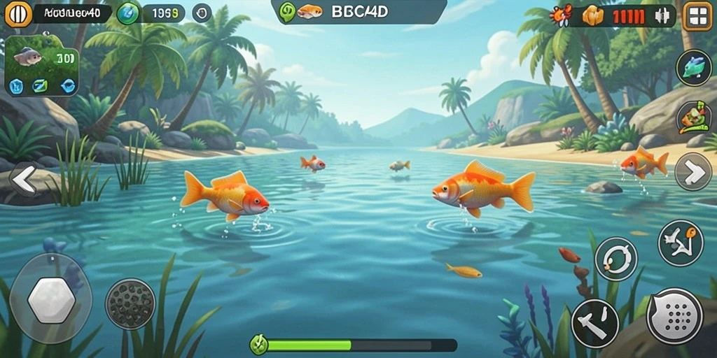 Tampilan gameplay memancing yang menakjubkan dalam BBCA4D.