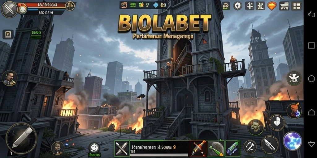 Screenshot menampilkan aksi seru gameplay Tower Defense BIOLABET.