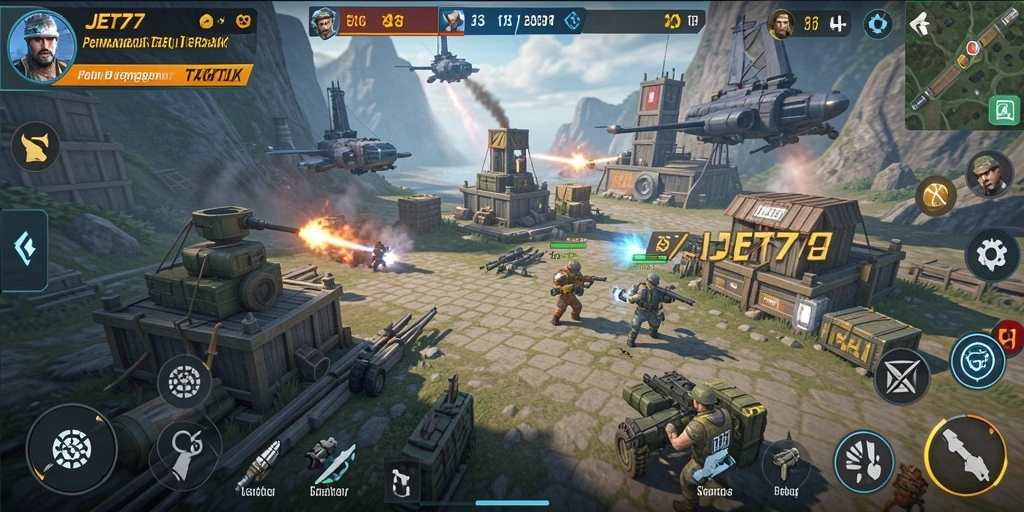 Tampilan gameplay seru dalam JET77 yang penuh strategi.