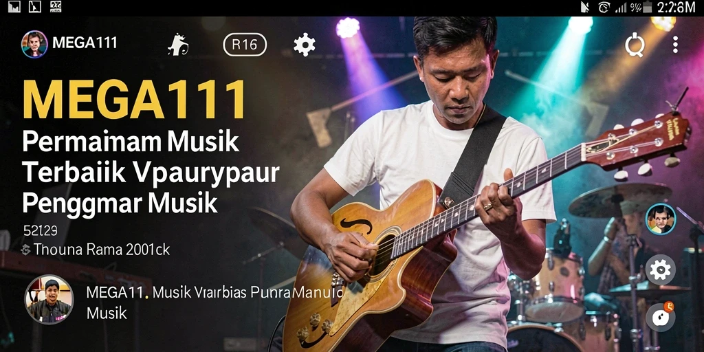 Tampilan gameplay MEGA111 yang menarik dengan musik interaktif.