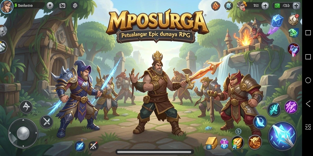 Screenshot gameplay RPG MPOSURGA yang menampilkan aksi pertempuran.