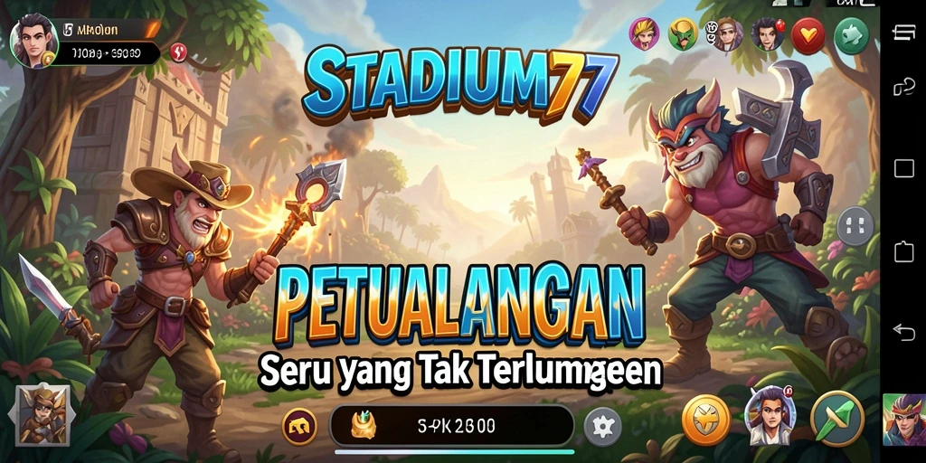 Tampilan gameplay STADIUM77 dengan aksi petualangan yang mendebarkan.